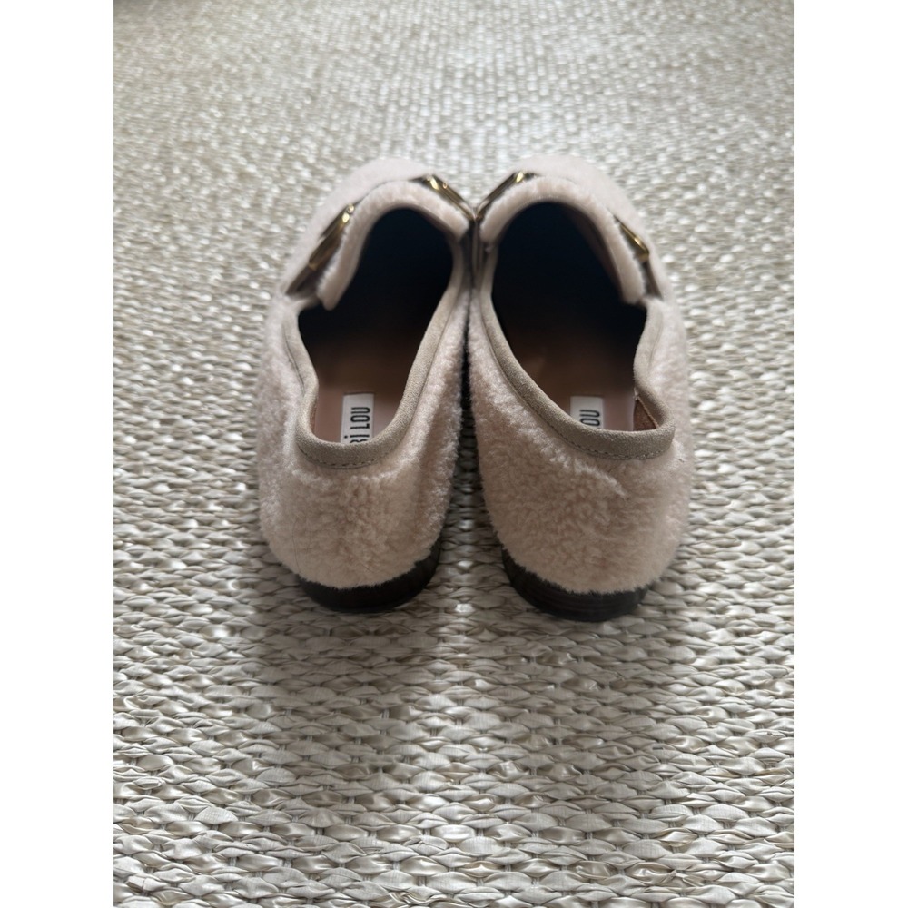 Bibi Lou Anthropologie Marcella Sherpa Teddy Loafers 38/8. Coastal Gold Hardware - Picture 3 of 8